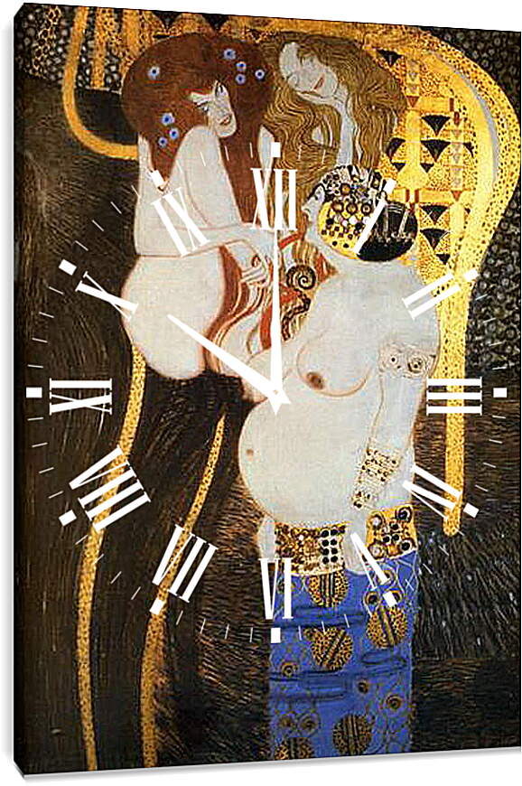 Часы картина - Фриз Бетховена, деталь - враждебные силы: сладострастие и неумеренность. Густав Климт

