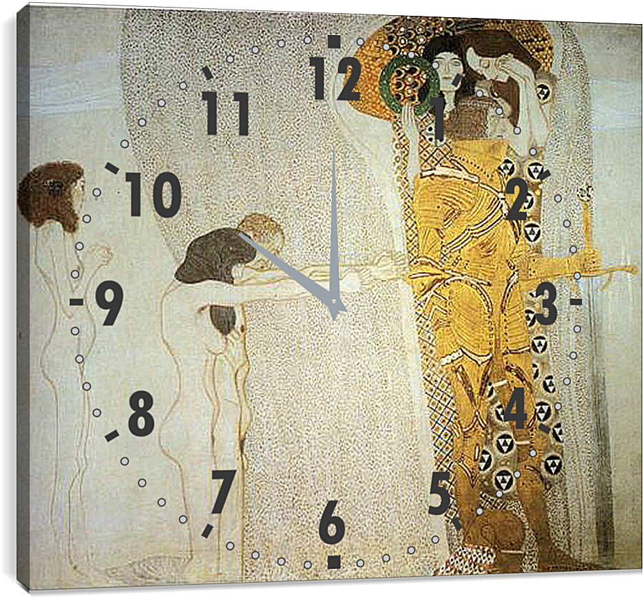 Часы картина - Фриз Бетховена, деталь - тоска по счастью.. Густав Климт
