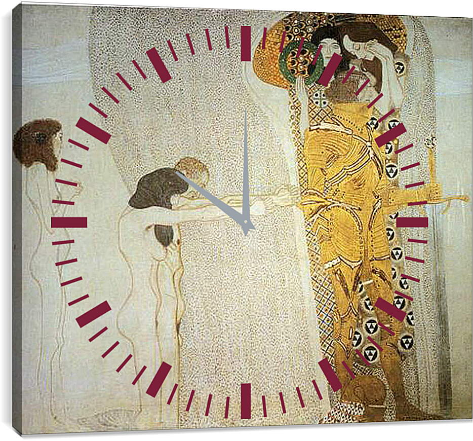 Часы картина - Фриз Бетховена, деталь - тоска по счастью.. Густав Климт