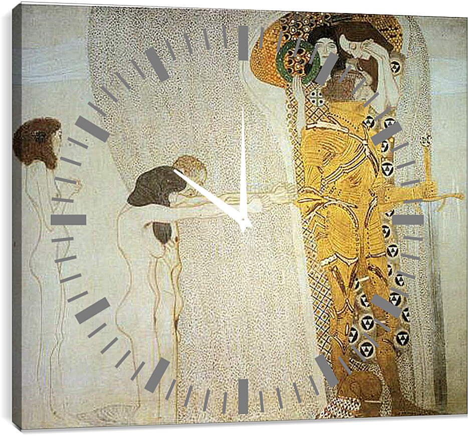 Часы картина - Фриз Бетховена, деталь - тоска по счастью.. Густав Климт