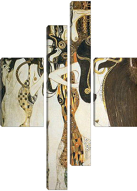 Модульная картина - Фриз Бетховена, деталь - враждебные силы. Три горгоны - болезнь, безумие, смерть. Густав Климт
