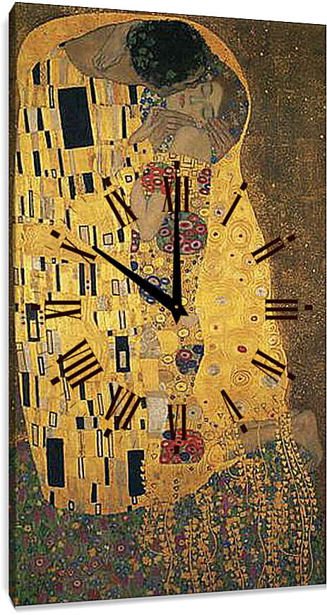 Часы картина - Поцелуй. Густав Климт
