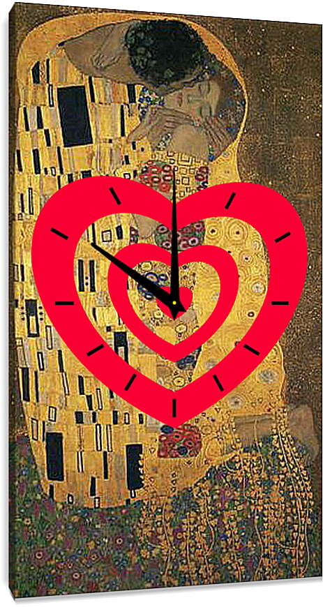 Часы картина - Поцелуй. Густав Климт
