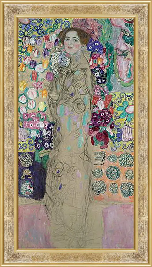 Картина в раме - Frauenbildnis (Portrait of Ria Munk III). Густав Климт