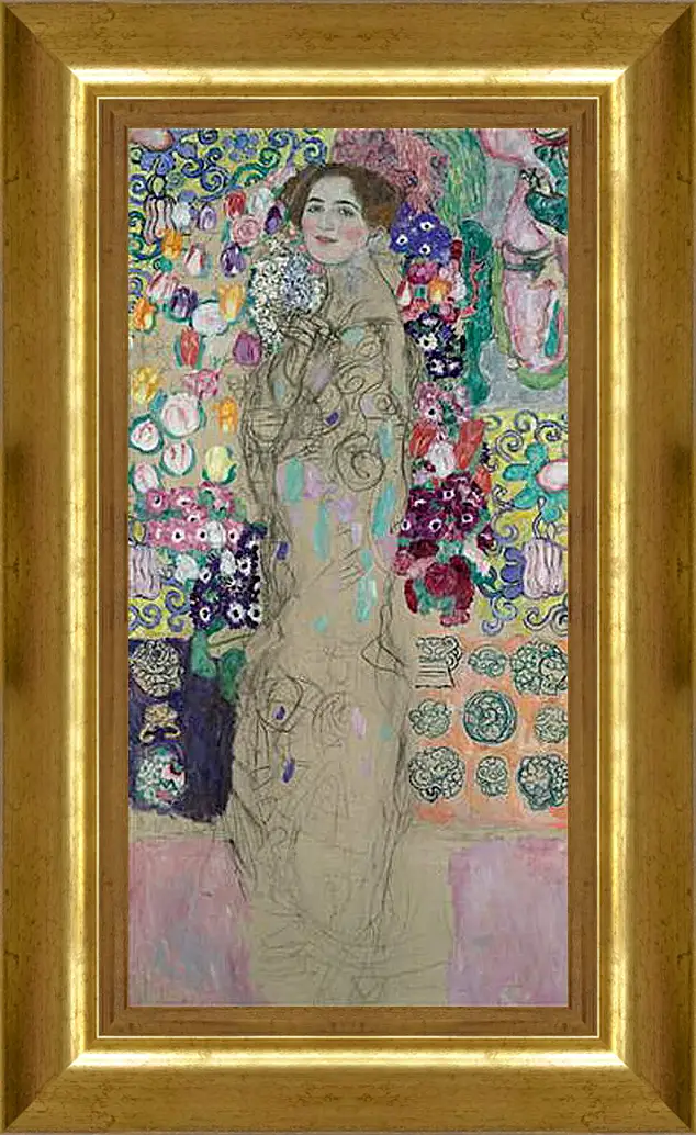 Картина в раме - Frauenbildnis (Portrait of Ria Munk III). Густав Климт