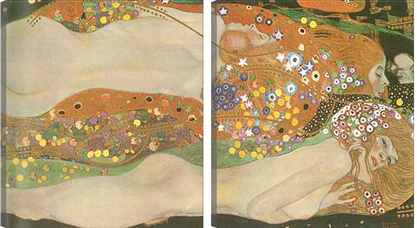 Модульная картина - Водяные змеи II. Wasserschlangen (Freundinnen) II. Густав Климт