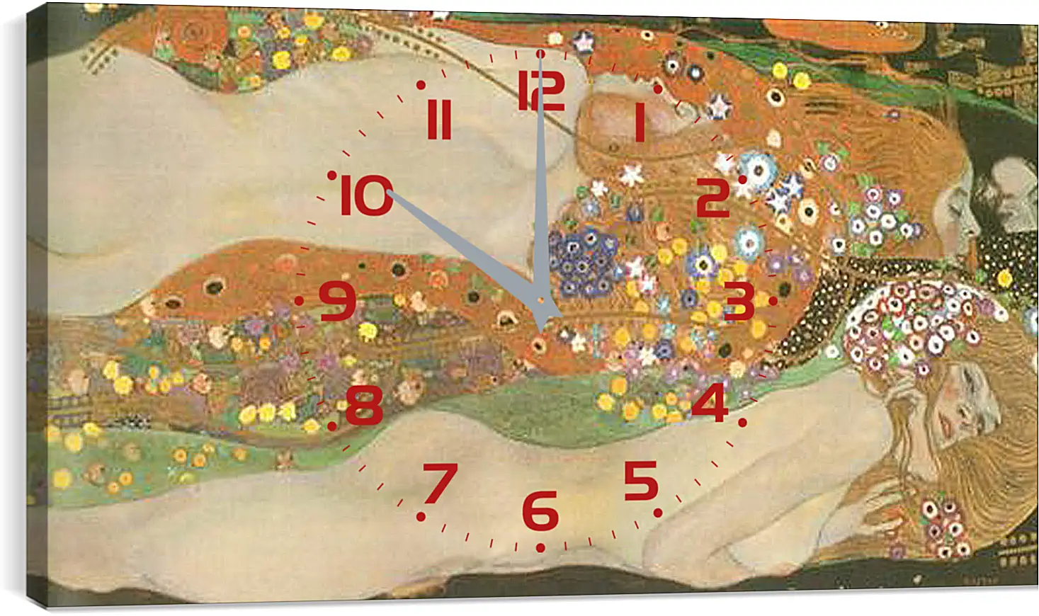 Часы картина - Водяные змеи II. Wasserschlangen (Freundinnen) II. Густав Климт