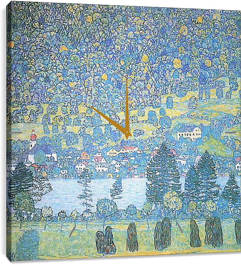 Часы картина - Waldabhang in Unterach am Attersee. Густав Климт