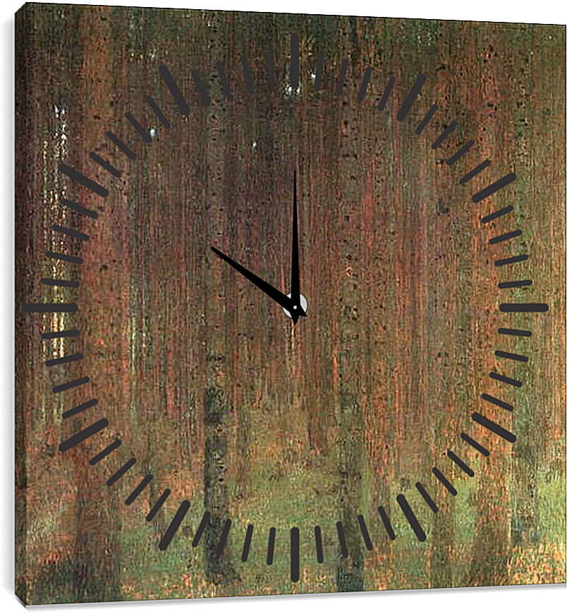 Часы картина - Сосновый лес II. Tannewald II. Густав Климт