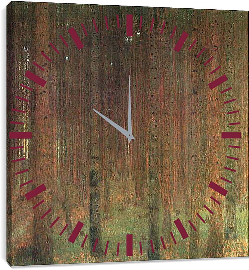 Часы картина - Сосновый лес II. Tannewald II. Густав Климт
