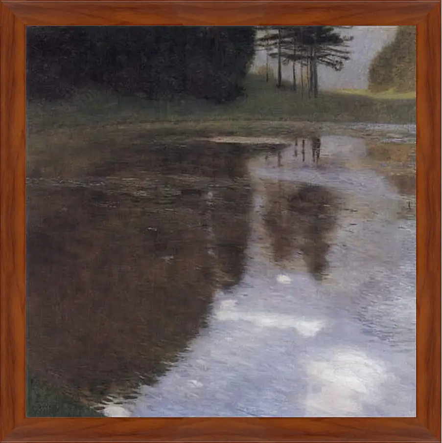 Картина в раме - Stiller Weiher im Schlosspark von Kammer. Густав Климт