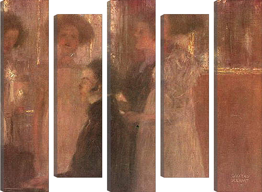 Модульная картина - Schubert am Klavier (Entwurf). Густав Климт
