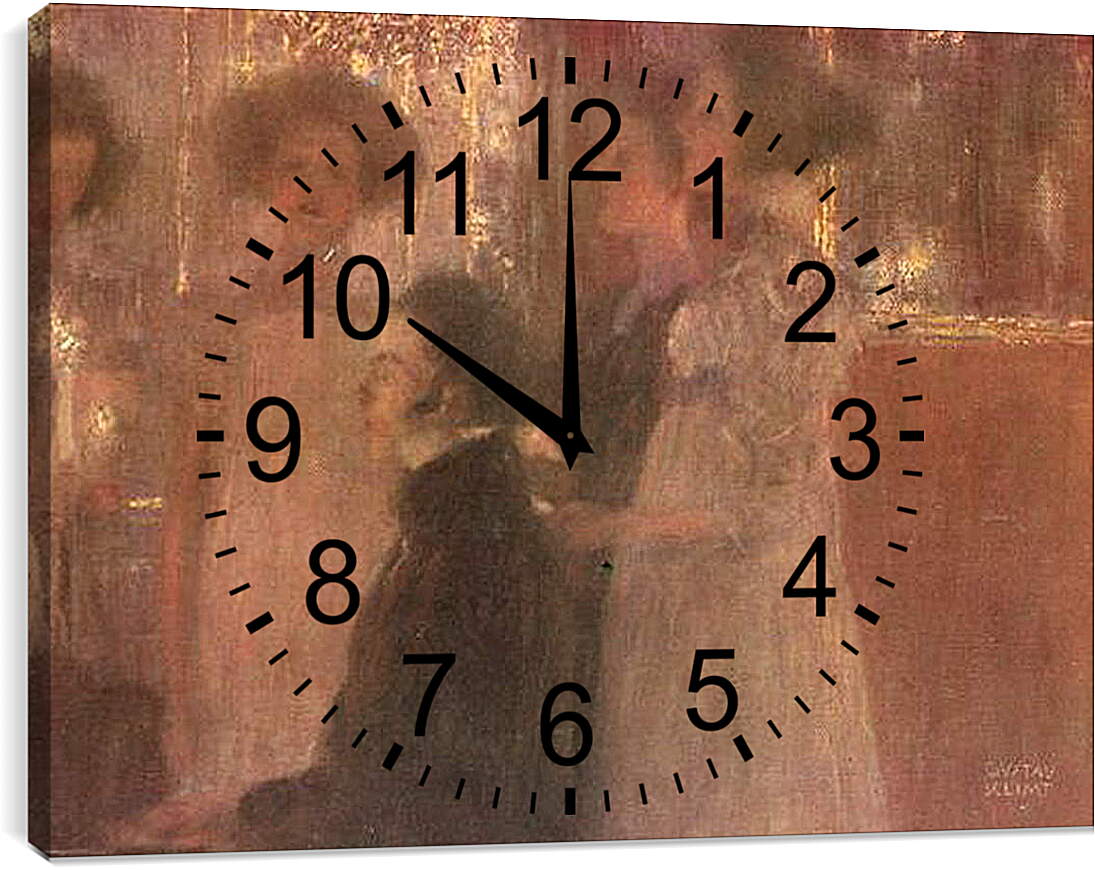 Часы картина - Schubert am Klavier (Entwurf). Густав Климт
