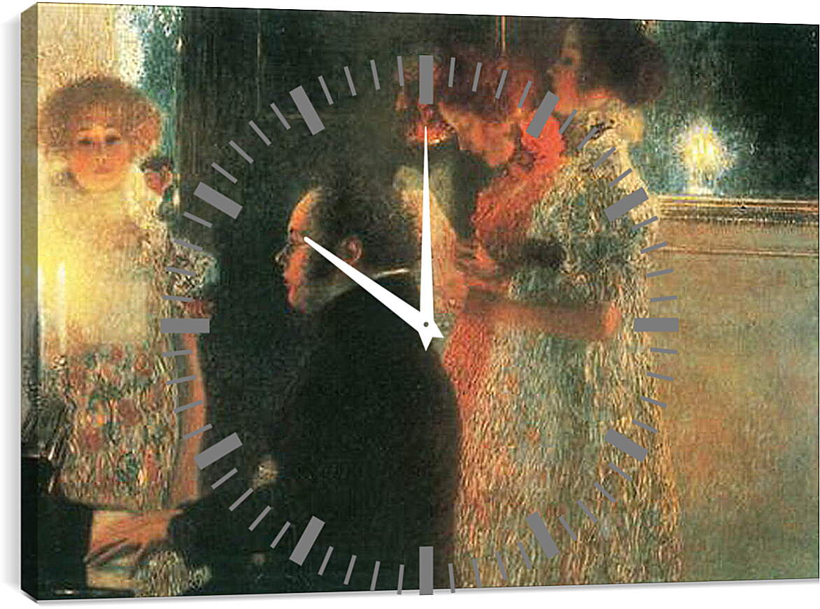 Часы картина - Schubert am Klavier. Густав Климт
