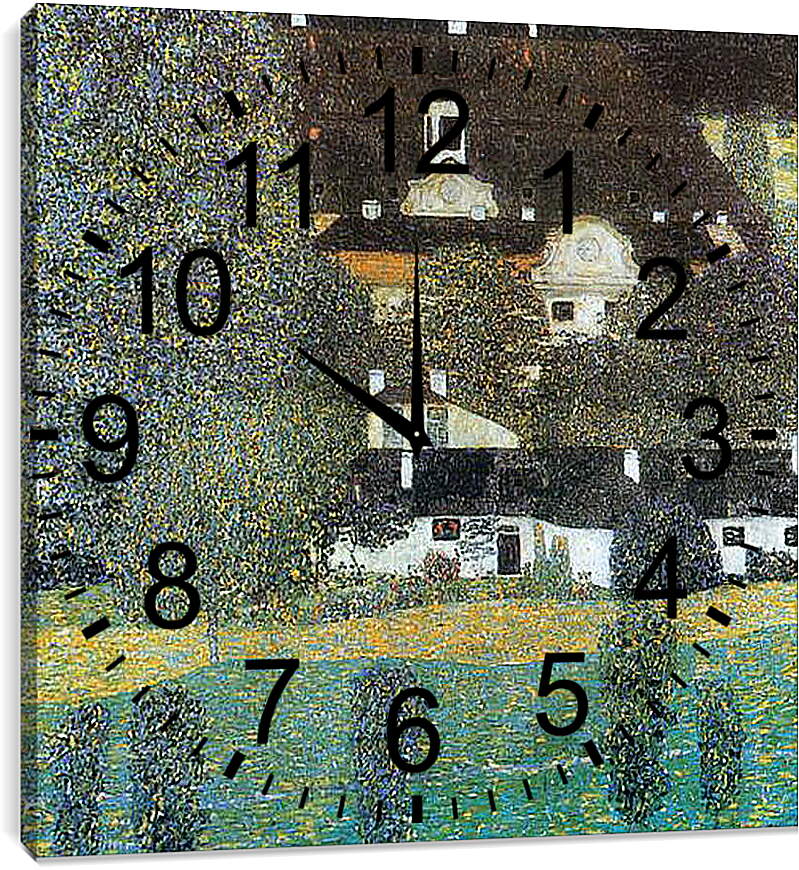 Часы картина - Schloss Kammer am Attersee II. Густав Климт
