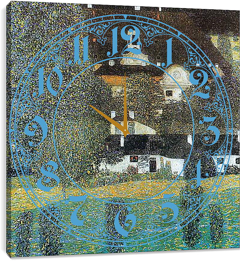 Часы картина - Schloss Kammer am Attersee II. Густав Климт
