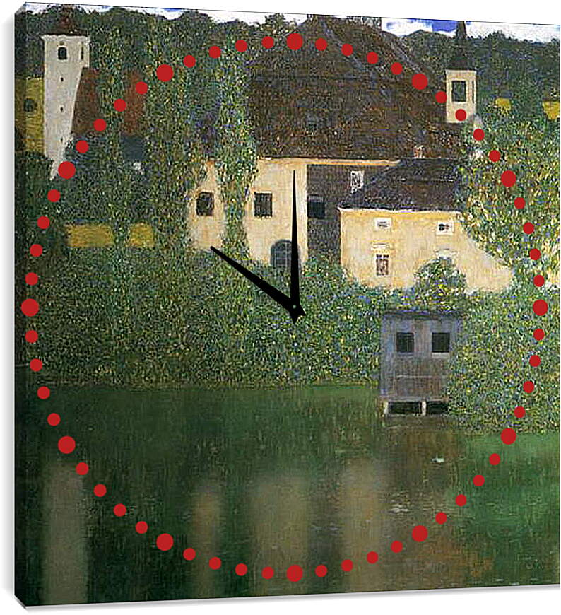 Часы картина - Schloss Kammer am Attersee I (Wasserschlob). Густав Климт