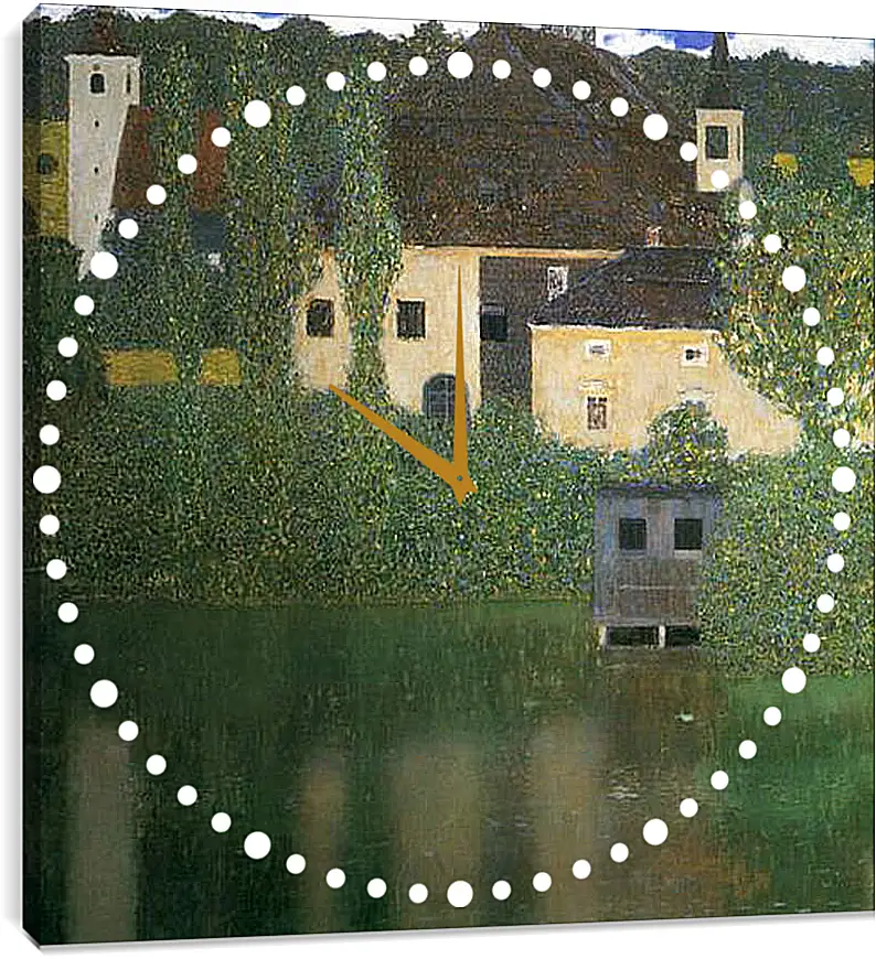 Часы картина - Schloss Kammer am Attersee I (Wasserschlob). Густав Климт