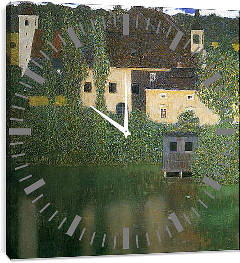 Часы картина - Schloss Kammer am Attersee I (Wasserschlob). Густав Климт
