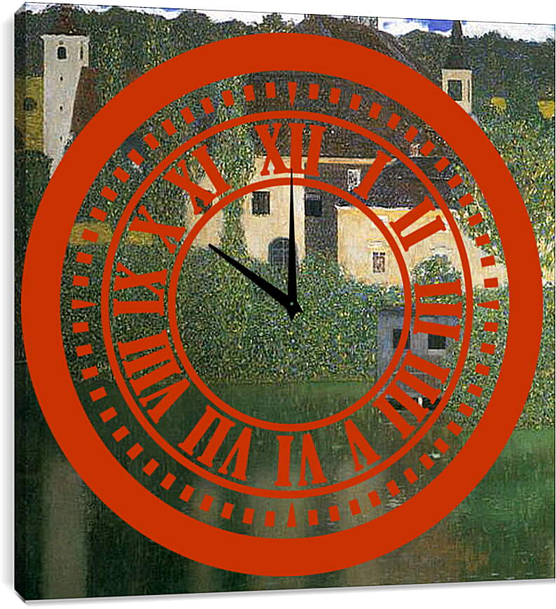 Часы картина - Schloss Kammer am Attersee I (Wasserschlob). Густав Климт
