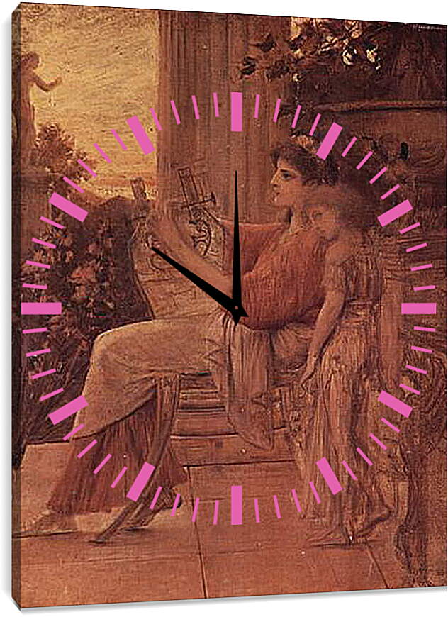 Часы картина - Sappho. Густав Климт