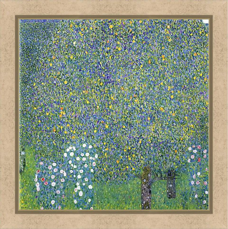 Картина в раме - Rosen unter Baumen. Густав Климт