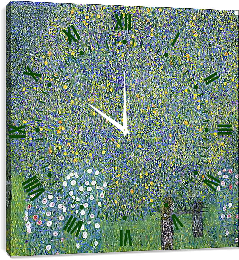 Часы картина - Rosen unter Baumen. Густав Климт