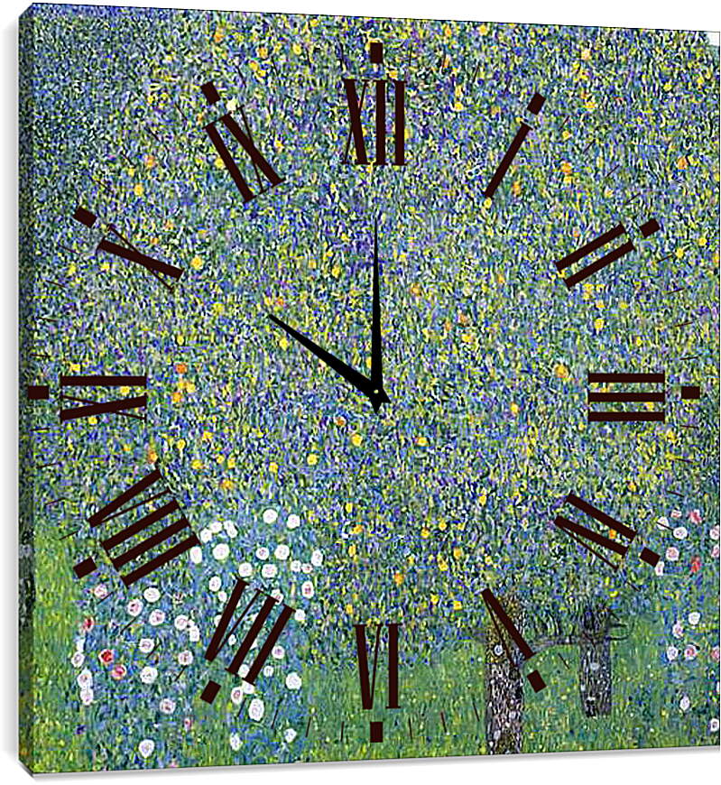 Часы картина - Rosen unter Baumen. Густав Климт
