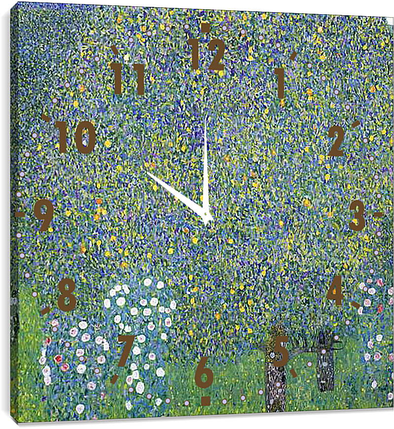 Часы картина - Rosen unter Baumen. Густав Климт
