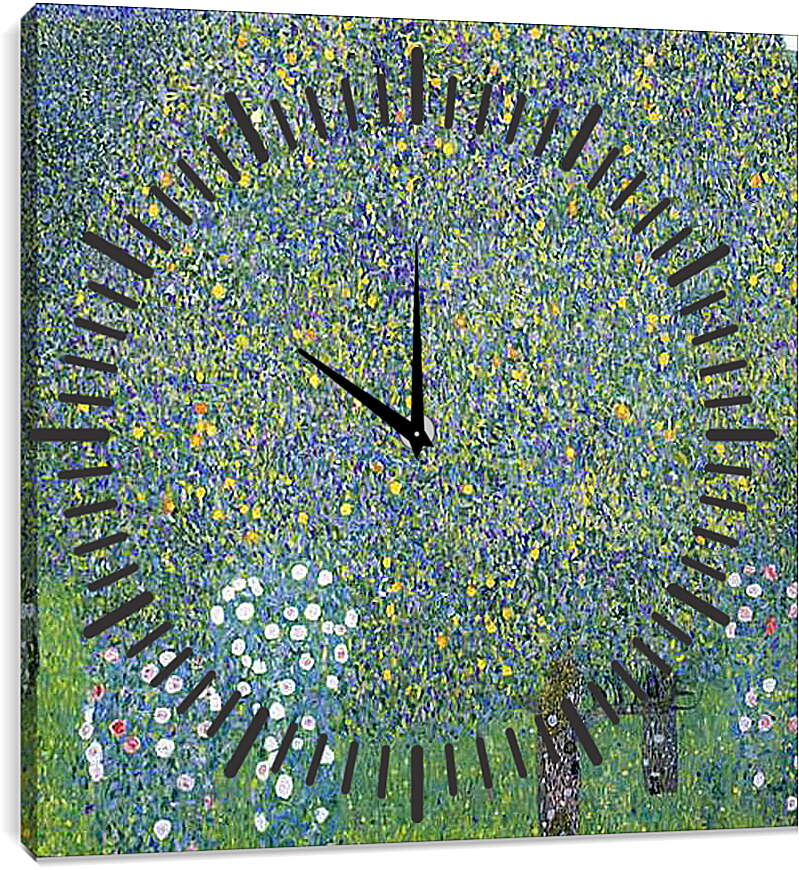 Часы картина - Rosen unter Baumen. Густав Климт

