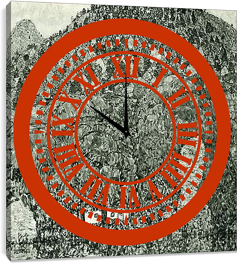 Часы картина - Presshaus am Attersee. Густав Климт
