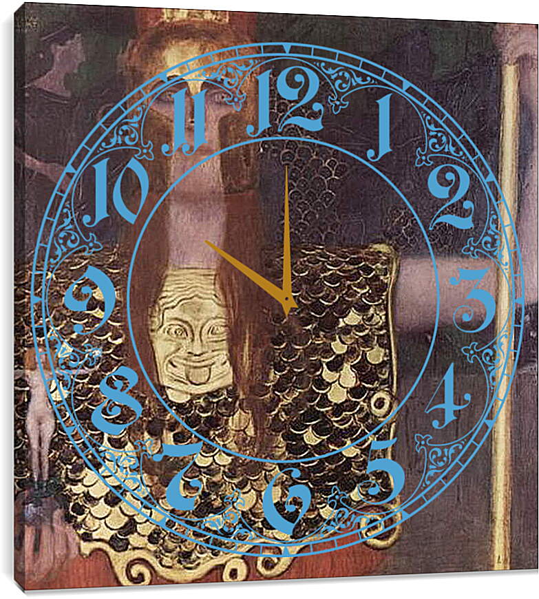 Часы картина - Pallas Athene. Густав Климт