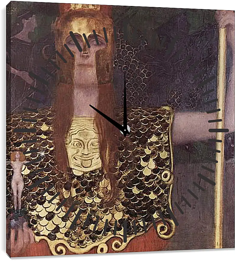 Часы картина - Pallas Athene. Густав Климт