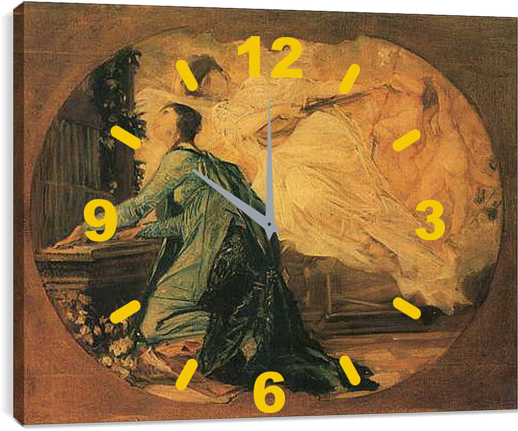 Часы картина - Orgelspielerin. Густав Климт
