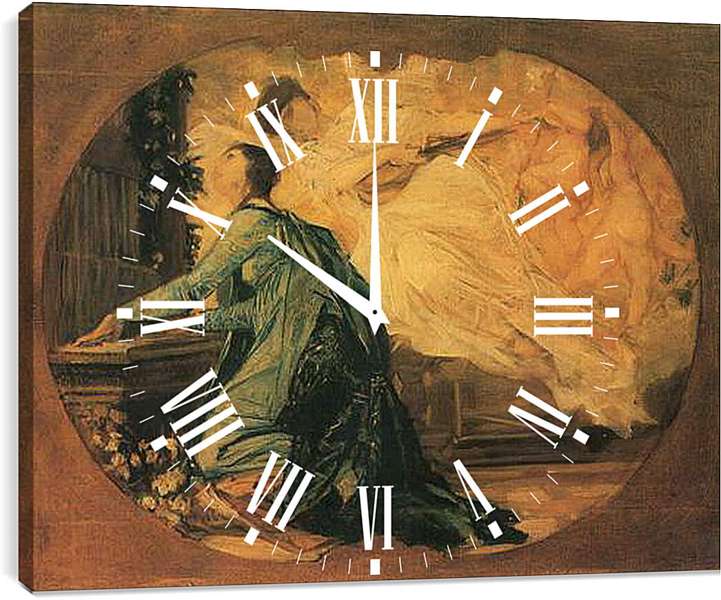 Часы картина - Orgelspielerin. Густав Климт