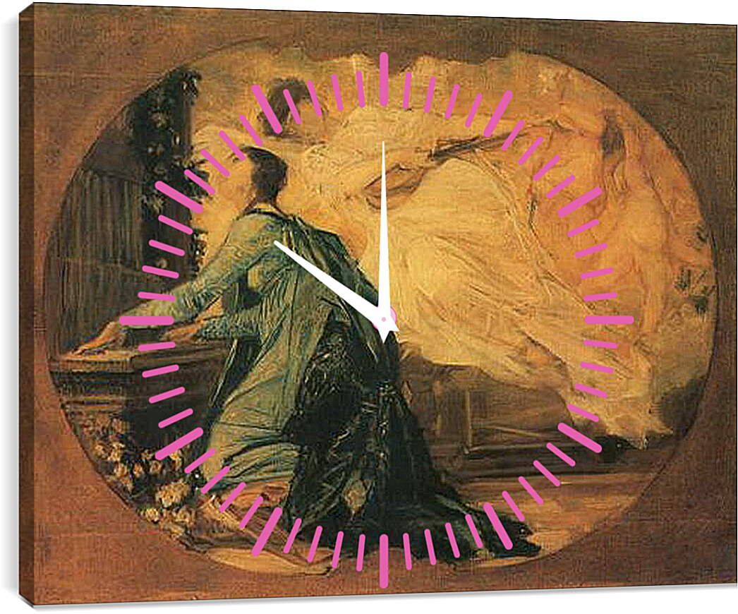 Часы картина - Orgelspielerin. Густав Климт
