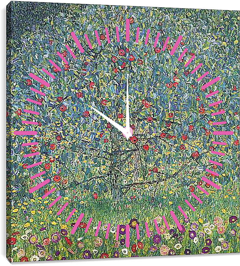 Часы картина - Obstgarten mit Rosen. Густав Климт
