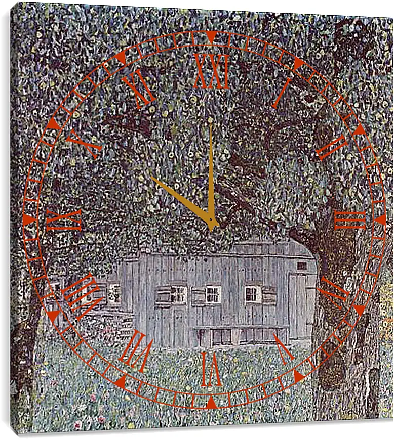 Часы картина - Oberosterreichisches Bauernhaus. Густав Климт