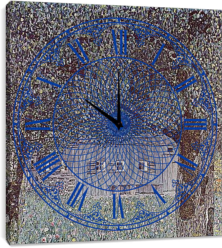 Часы картина - Oberosterreichisches Bauernhaus. Густав Климт
