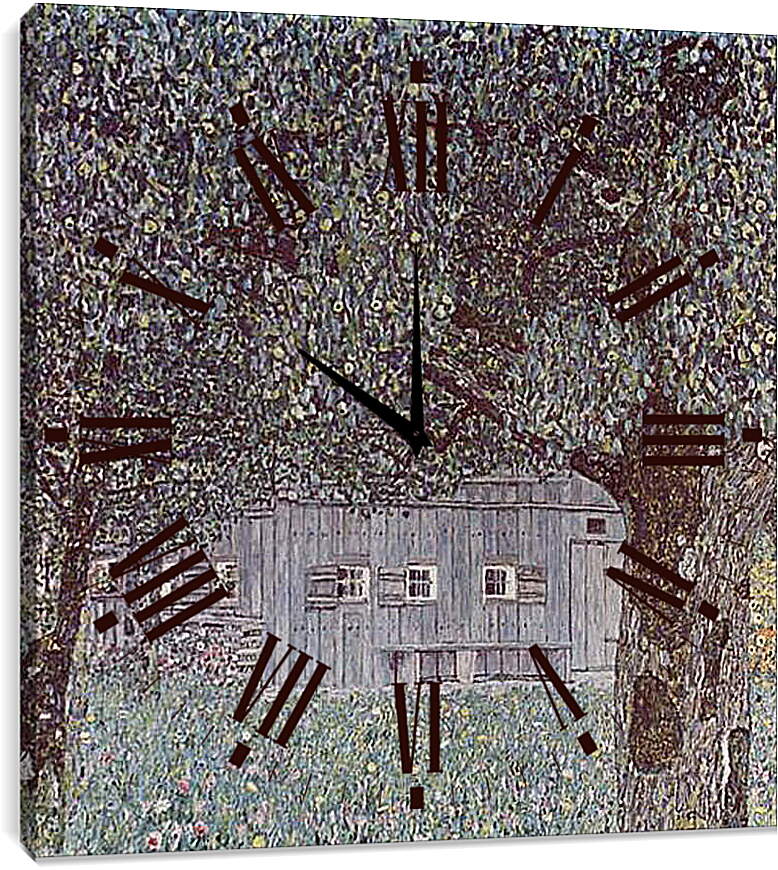 Часы картина - Oberosterreichisches Bauernhaus. Густав Климт