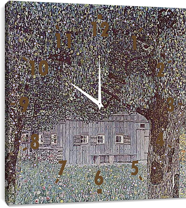 Часы картина - Oberosterreichisches Bauernhaus. Густав Климт