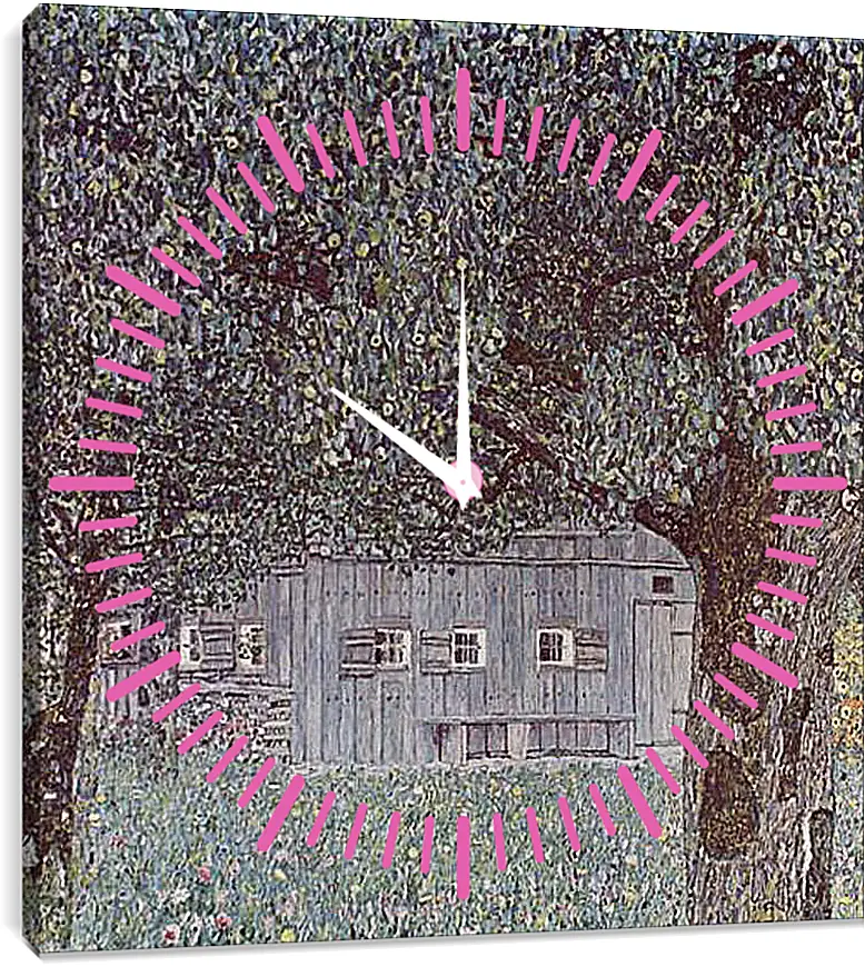 Часы картина - Oberosterreichisches Bauernhaus. Густав Климт