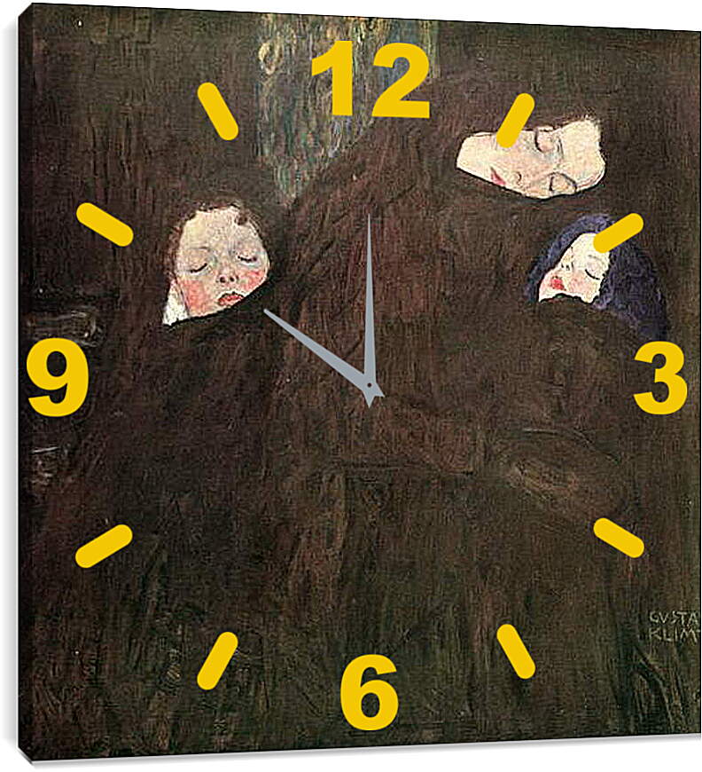 Часы картина - Mutter mit Kindern. Густав Климт
