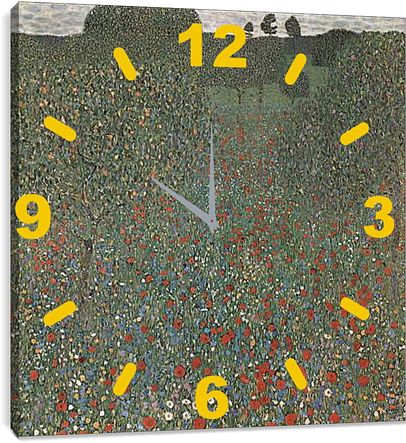 Часы картина - Mohnwiese. Густав Климт