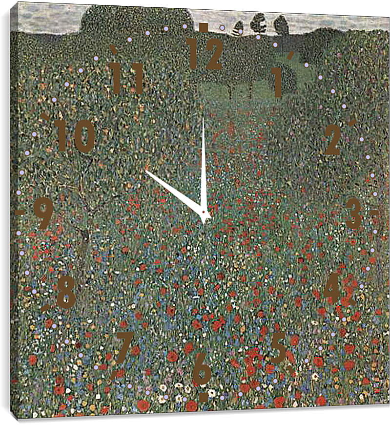 Часы картина - Mohnwiese. Густав Климт