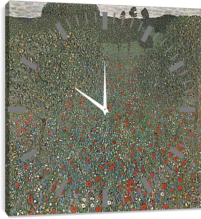 Часы картина - Mohnwiese. Густав Климт
