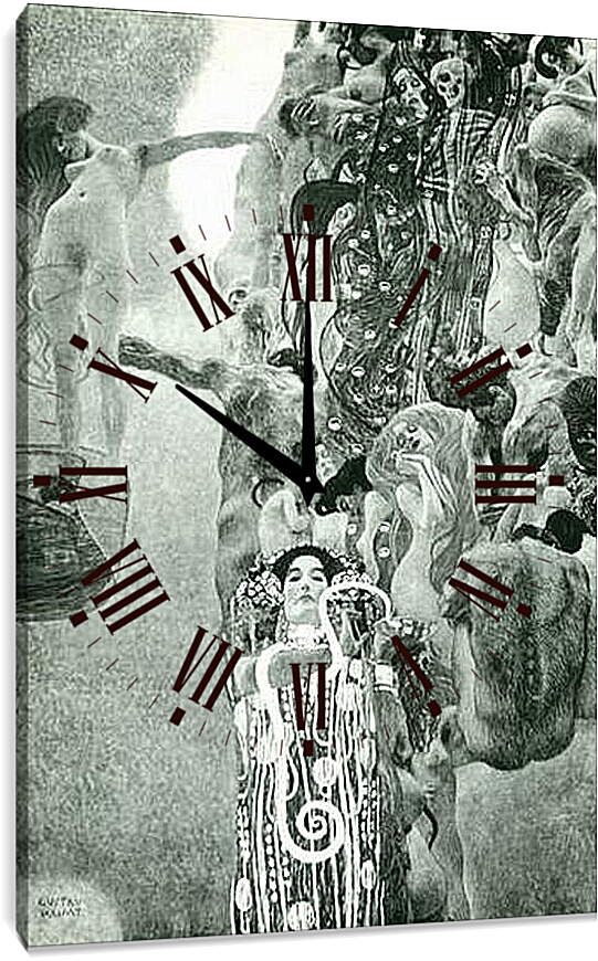 Часы картина - Medizin (Endzustand). Густав Климт