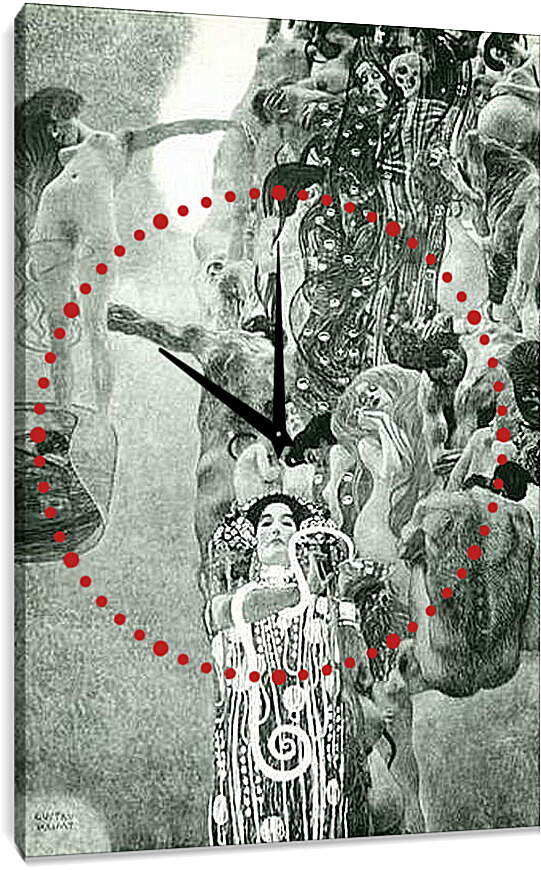 Часы картина - Medizin (Endzustand). Густав Климт