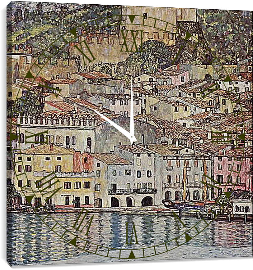 Часы картина - Malcesine am Gardasee. Густав Климт