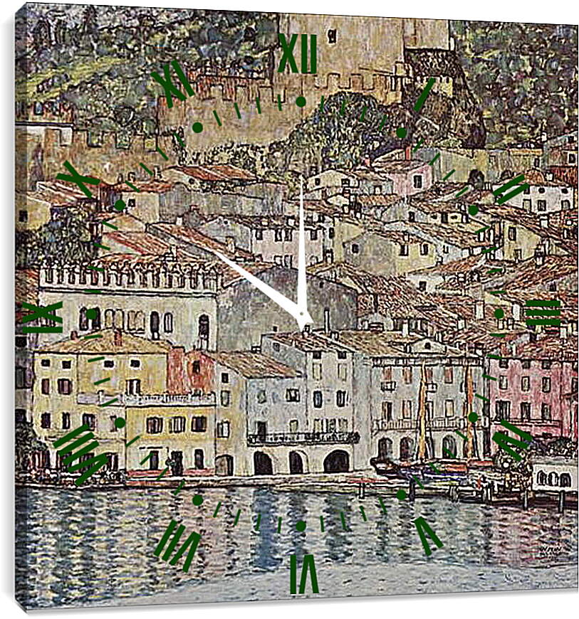 Часы картина - Malcesine am Gardasee. Густав Климт
